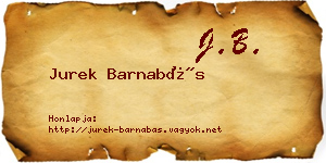 Jurek Barnabás névjegykártya